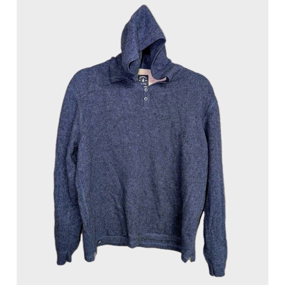Johnnie O Sweater Men's Large Blue Soft Cashmere Hoodie Wake Hooded $398 MSRP - Picture 10 of 12